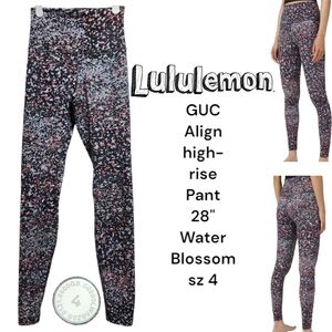 Lululemon Women's Align HR Pant 28" Water Blossom W5BZ0S mult color leggings 4